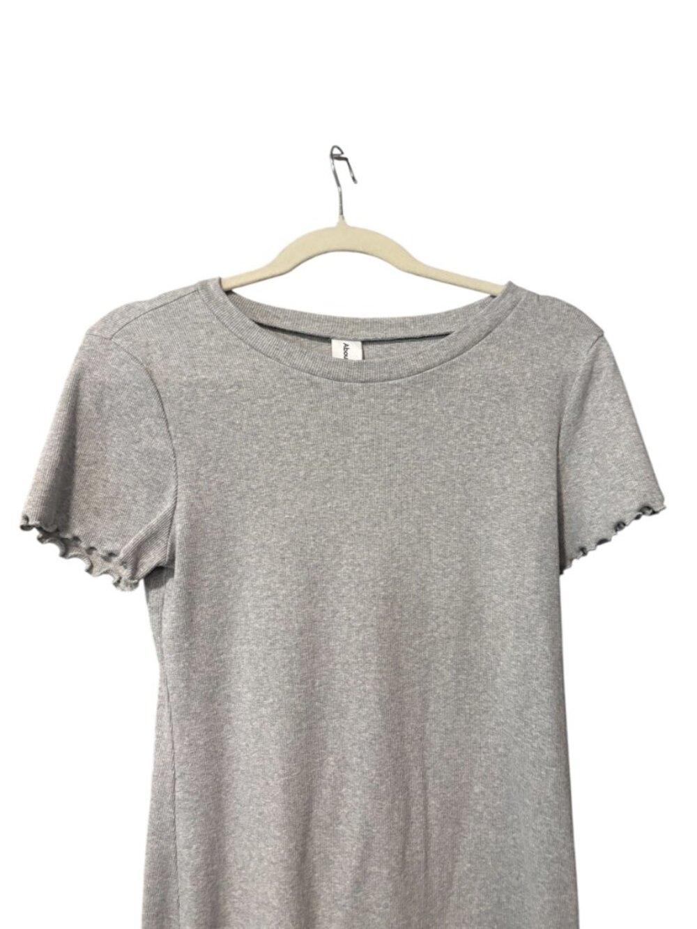 Abound Light Gray Ribbed Midi T-Shirt Dress - Picture 6 of 6